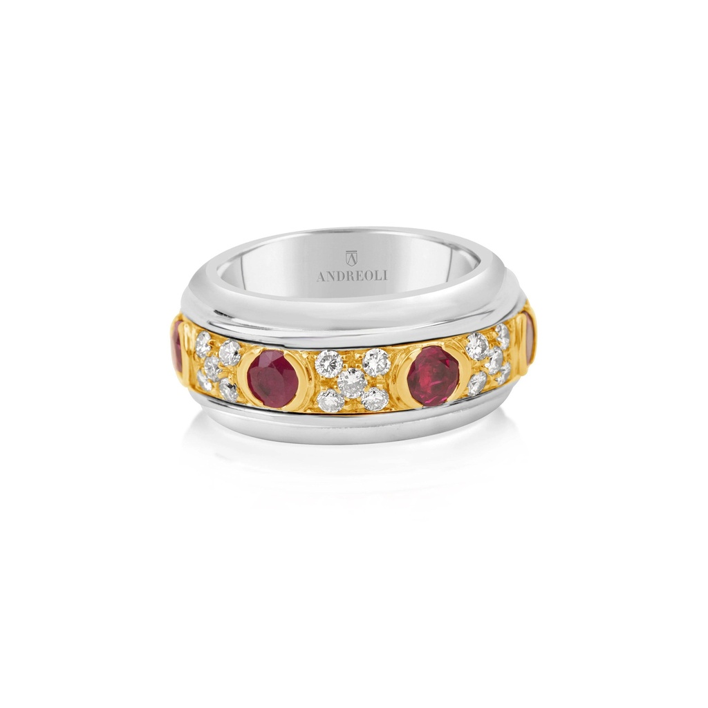 Andreoli Yellow Gold Ruby Spinning Ring R2615-2