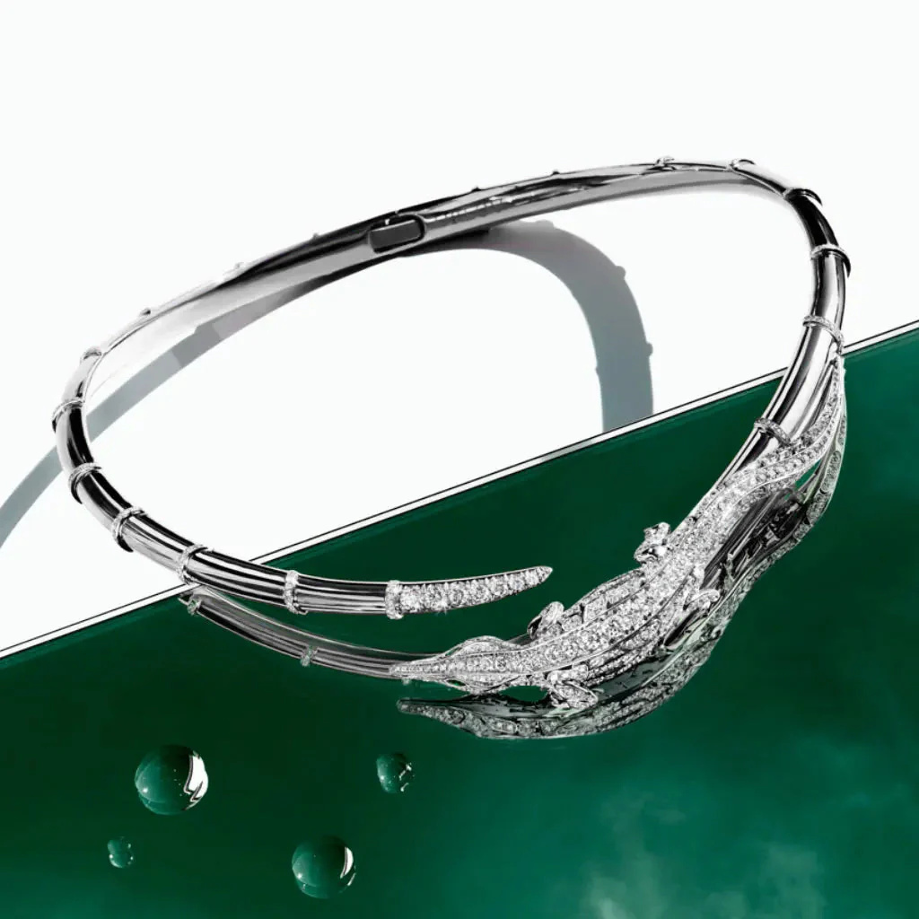 Orlov Caresse de Croco Full Pave Diamond Choker - White Gold CCC-OBOWFM