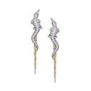 Orlov Caresse de Croco Full Pave Diamond Earrings - Long Version - Yellow Gold CCC-EBOBFM