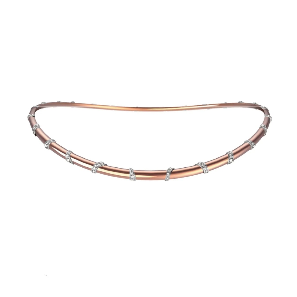 Orlov Caresse de Croco Light Pavé Diamond Necklace - Rose Gold