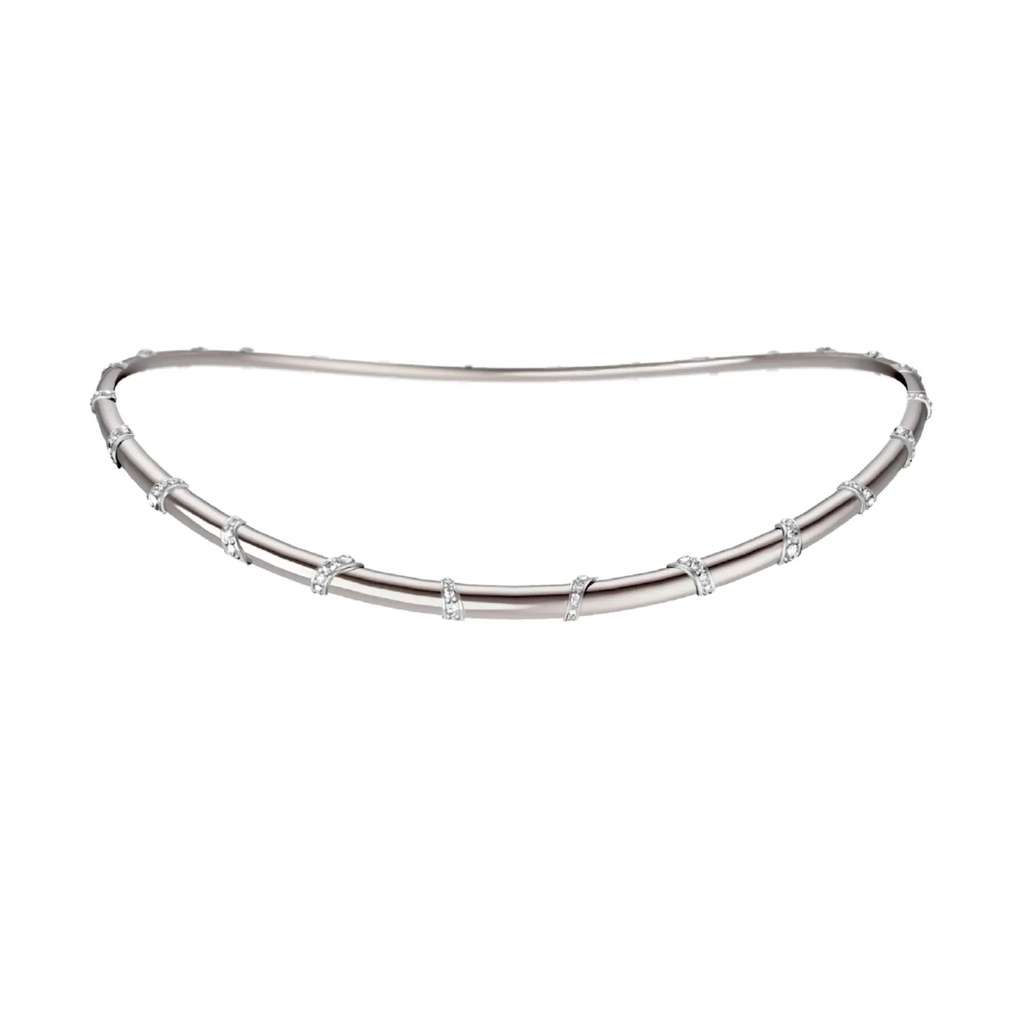 Orlov Caresse de Croco Light Pave Diamond Necklace - White Gold CCC-NLIWLM