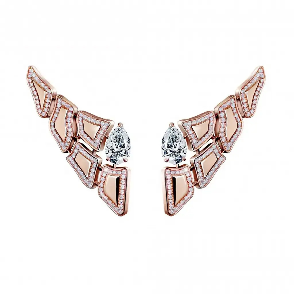 Orlov Skin 5 Elements Light Pavé Diamond Earrings - Rose Gold CSK-E5ERLM1