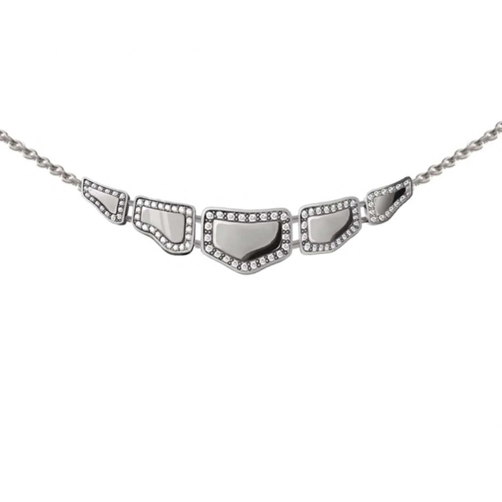 Orlov Skin 5 Elements Light Pavé Diamond Necklace - White Gold CSK-P5EWLM