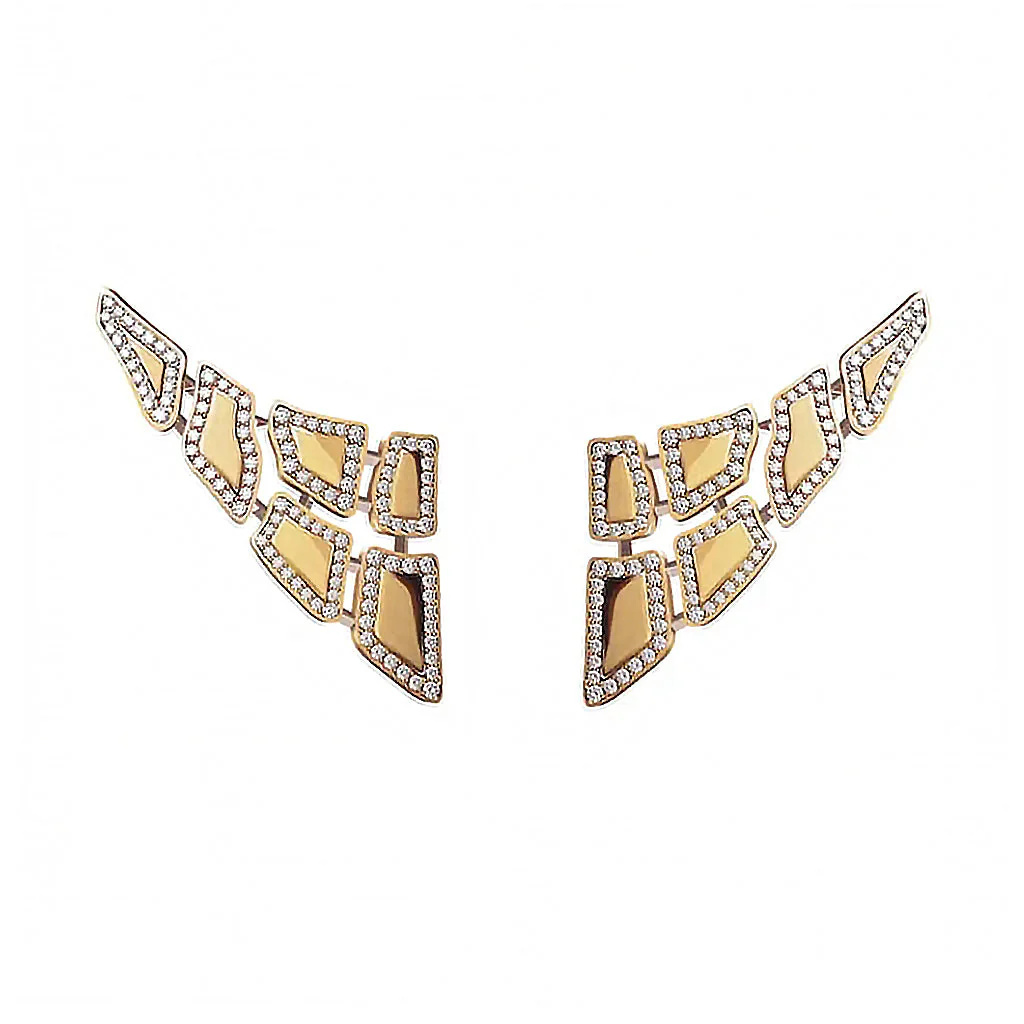 Orlov Skin 6 Elements Light Pave Diamond Earrings - Yellow Gold CSK-E6EYLM
