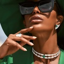 Orlov Skin Double Row Full Pavé Diamond Emerald Choker - White Gold CSK-O2R_FME2-WG #2