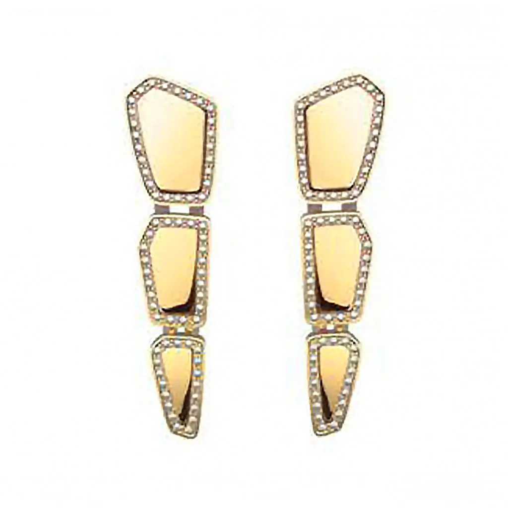Orlov Skin Drop Light Pave Diamond Earrings - Yellow Gold CSK-EDRYLM