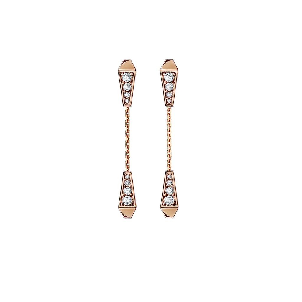 Orlov Spike Double Drop Full Pave Diamond Earrings - White Gold CSP-ED2WFM