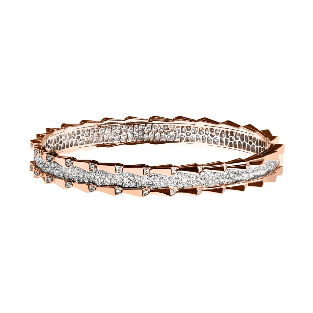 Orlov Spike Double Row Full Pave Diamond Bracelet - Rose Gold CSP-B2RRF
