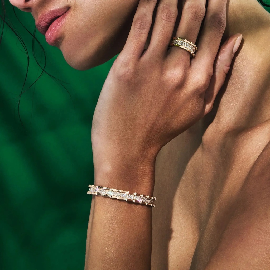 Orlov Spike Double Row Full Pave Diamond Bracelet - Rose Gold CSP-B2RRF #2