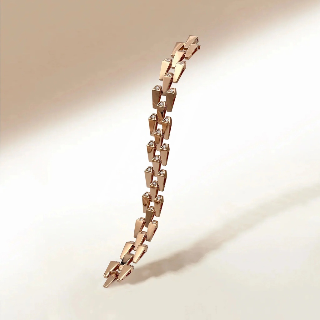 Orlov Spike Large 3 Row Light Pave Diamond Bracelet - Rose Gold CSP-B3RBRL #2
