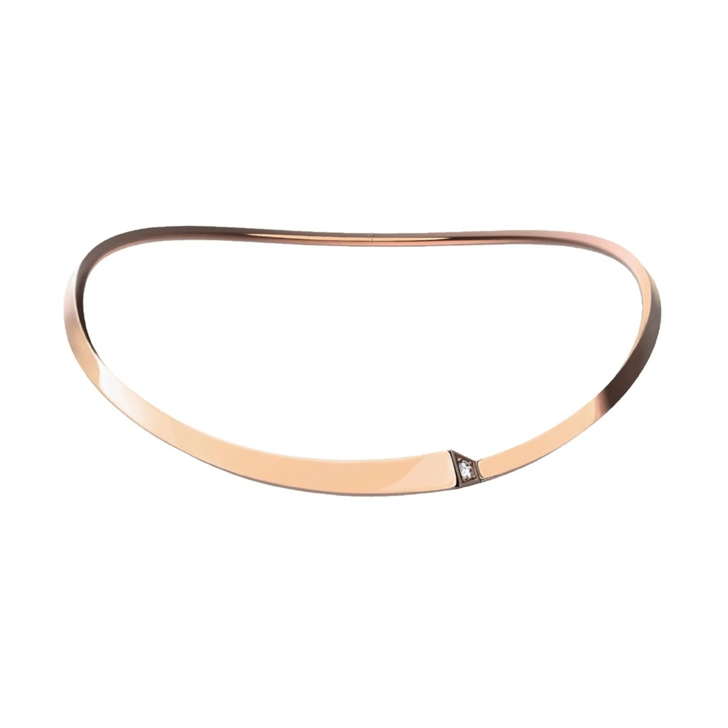 Orlov Spike One Light Pavé Diamond Choker - Rose Gold CSP-OSORLM