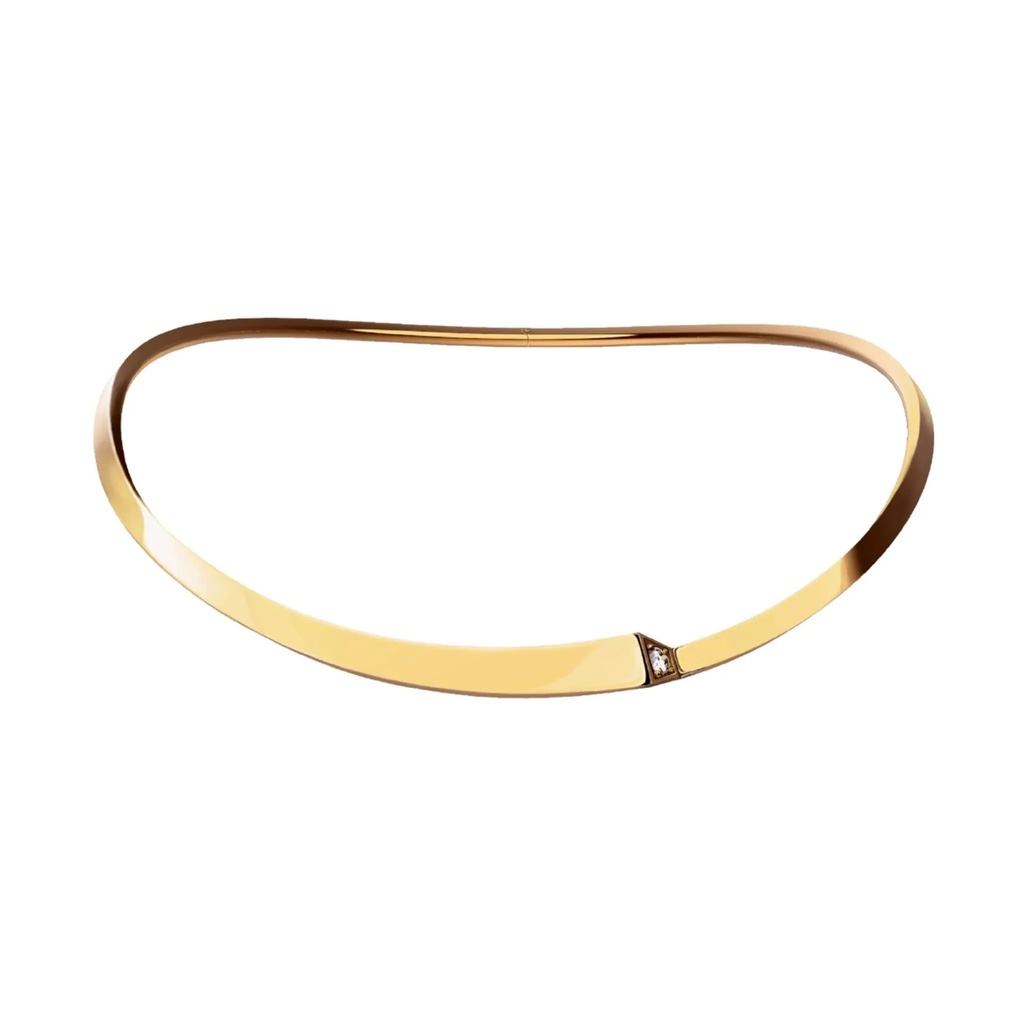 Orlov Spike One Light Pave Diamond Choker - Yellow Gold CSP-OSOYLM