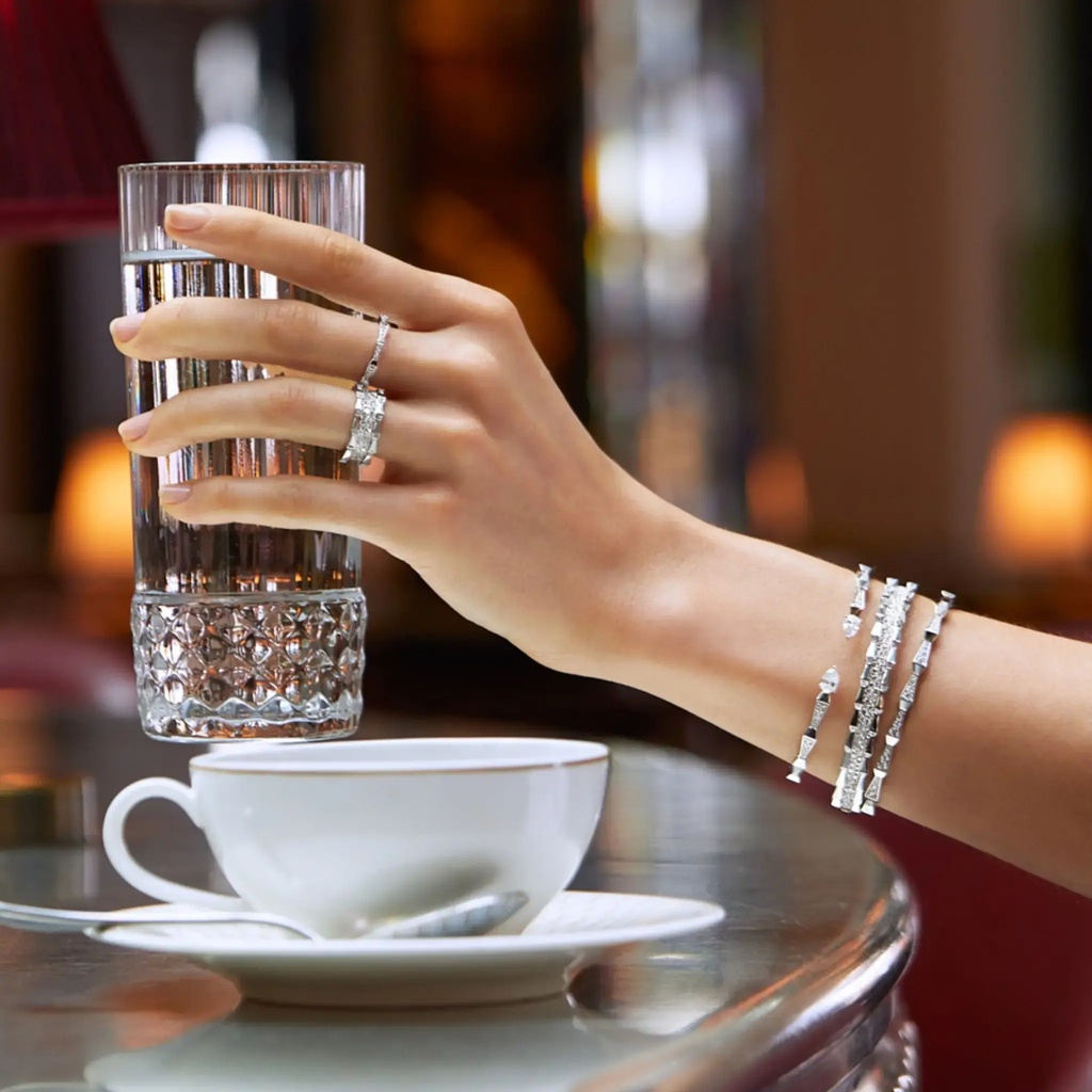 Orlov Spike Open Full Pave Diamond Bracelet - White Gold CSP-BOPWF1 #2