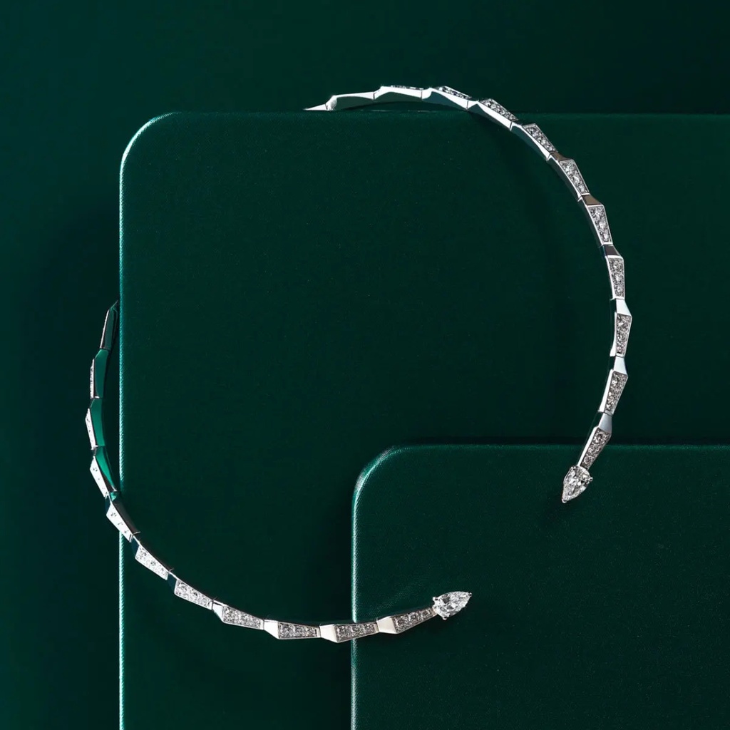 Orlov Spike Open Full Pave Diamond Choker - Yellow Gold CSP-O1RYFM1.4