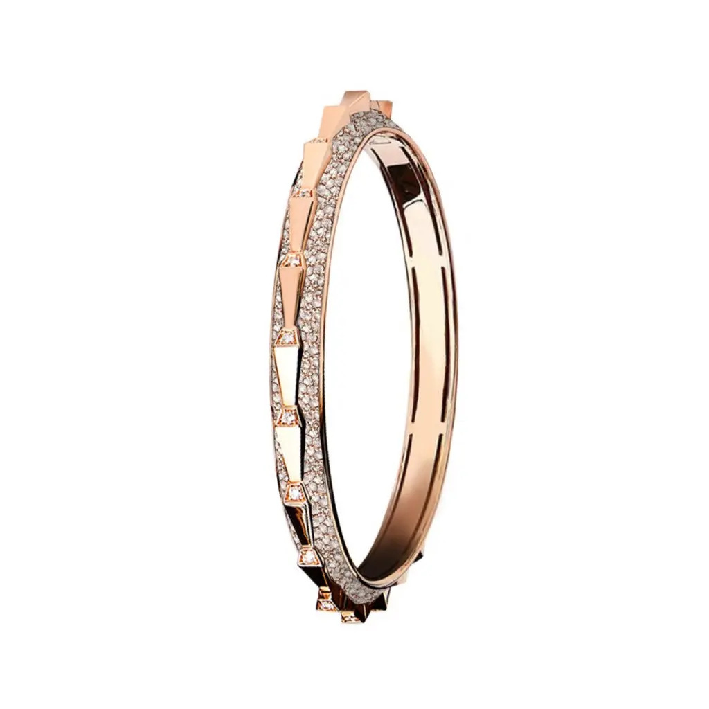 Orlov Spike Signature Full Pave Diamond Bracelet - Rose Gold CSP-BSIRF