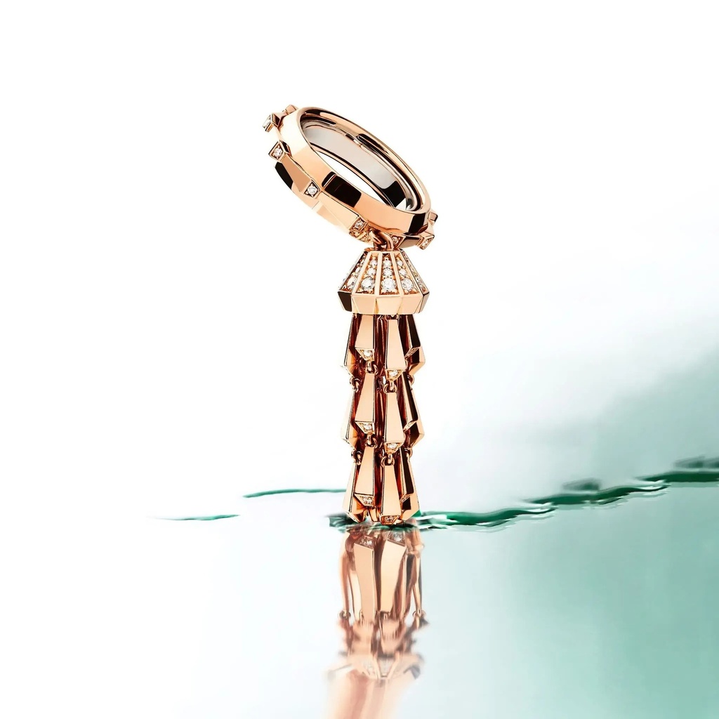 Orlov Spike Tassel Half Pave Diamond Ring - Rose Gold #4