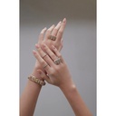 Marceline Akasha Ring With Pave On Band And Full Diamond Links R059BYWG-EC48 #2
