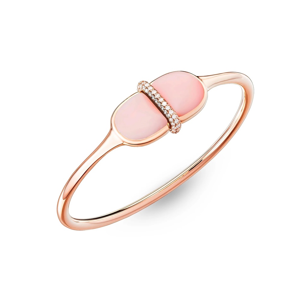 Marceline Amrita Round Bangle In Pink Opal Amrita Round Bangle In Pink Opal