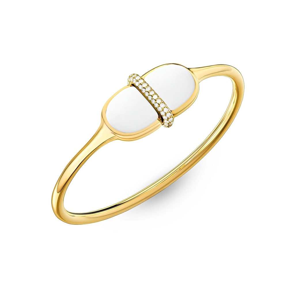 Marceline Amrita Round Bangle In White Ceramic Amrita Round Bangle In White Ceramic