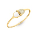 Marceline Amrita Round Bangle In White Ceramic And Diamonds Amrita Round Bangle In White Ceramic And Diamonds