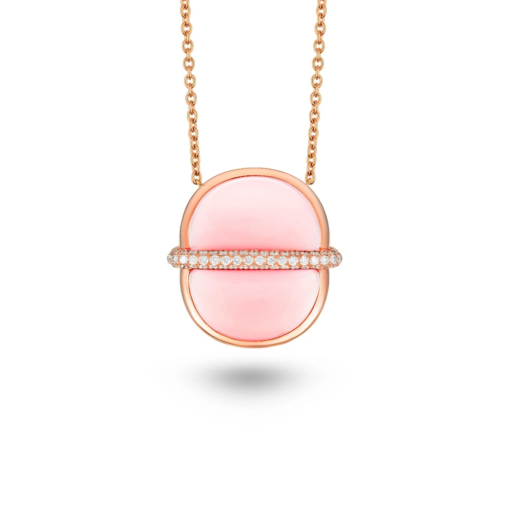 Marceline Amrita Round Necklace In Pink Opal Amrita Round Necklace In Pink Opal