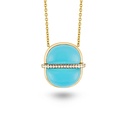 Marceline Amrita Round Necklace In Sea Blue Chalcedony Amrita Round Necklace In Sea Blue Chalcedony