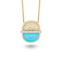 Marceline Amrita Round Necklace In Sea Blue Chalcedony And Diamonds Amrita Round Necklace In Sea Blue Chalcedony And Diamonds