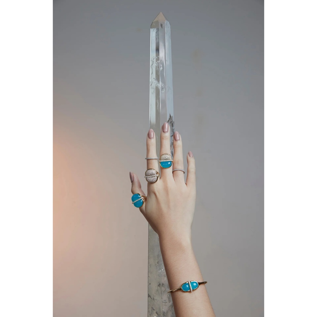Marceline Amrita Round Ring In Sea Blue Chalcedony And Diamonds Amrita Round Ring In Sea Blue Chalcedony And Diamonds #2