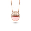 Marceline Amrita Small Round Necklace In Pink Opal With Diamonds Amrita Small Round Necklace In Pink Opal With Diamonds