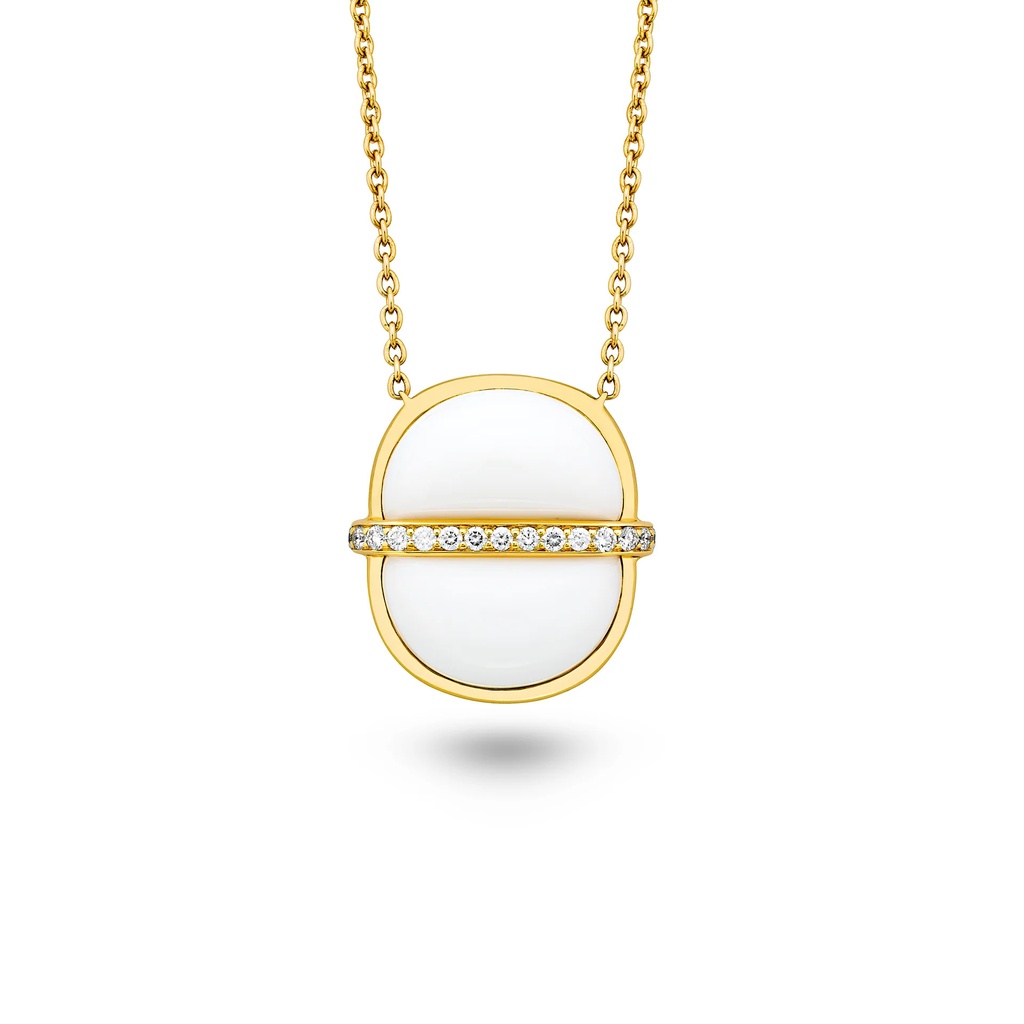 Marceline Amrita Small Round Necklace In White Ceramic Amrita Small Round Necklace In White Ceramic