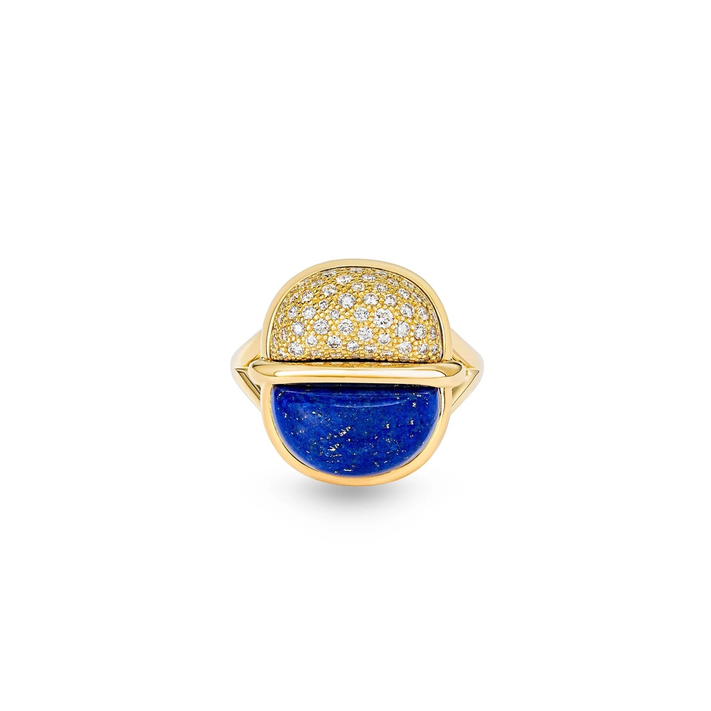 Marceline Amrita Small Round Ring In Lapis Lazuli And Diamonds Amrita Small Round Ring In Lapis Lazuli And Diamonds