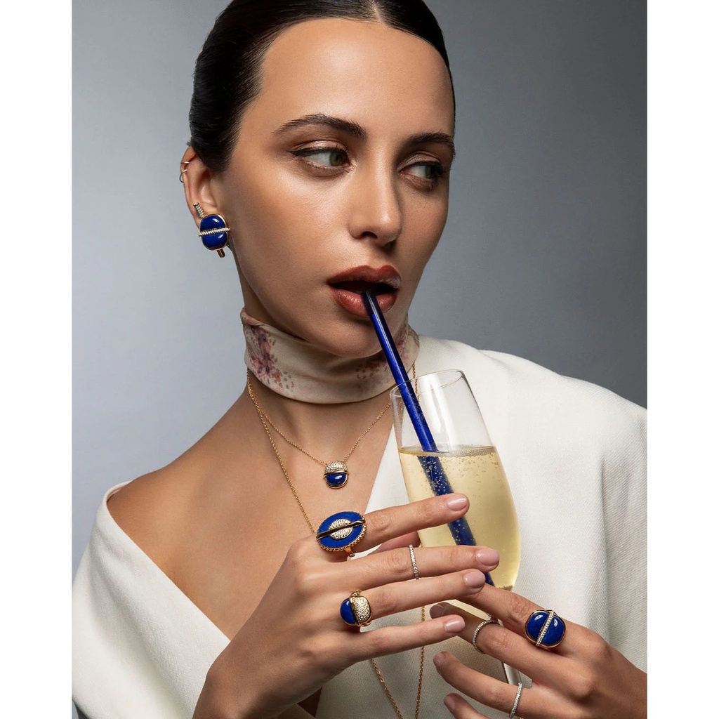 Marceline Amrita Small Round Ring In Lapis Lazuli And Diamonds Amrita Small Round Ring In Lapis Lazuli And Diamonds #2