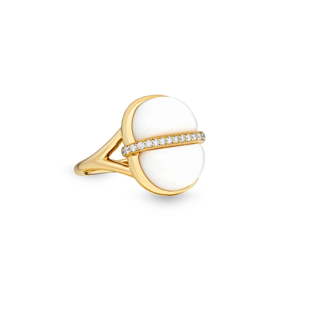 Marceline Amrita Small Round Ring In White Ceramic Amrita Small Round Ring In White Ceramic #2