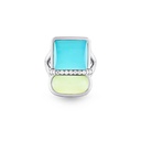 Marceline Amrita Square Ring In Sea Blue Chalcedony And Phenite Amrita Square Ring In Sea Blue Chalcedony And Phenite