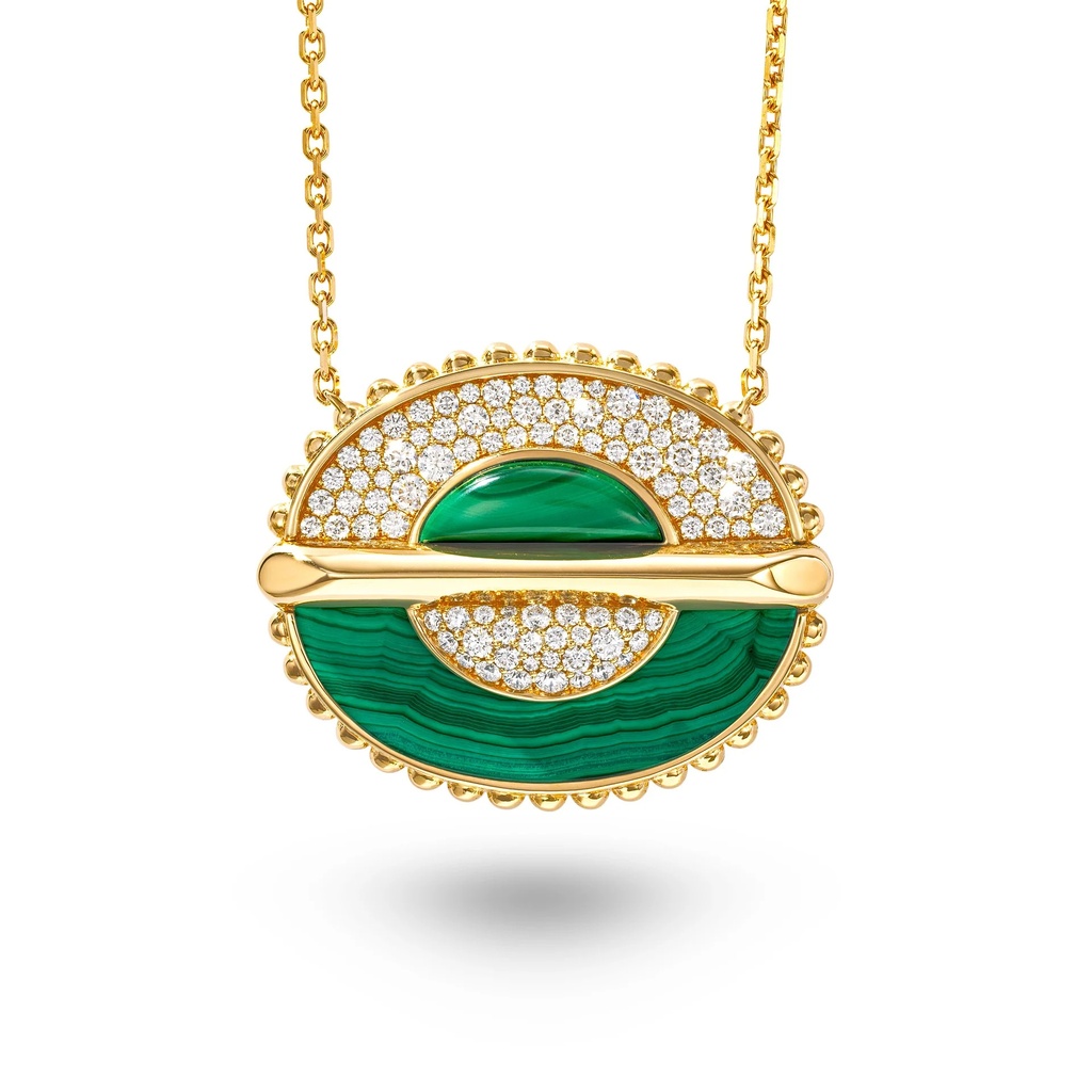 Marceline As Above So Below Necklace In Malachite And Diamonds AN045A-MLYG-MR