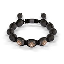 Shamballa Jewels Black Gold Diamond & Ceramic 10mm Bead Braided Bracelet D234701