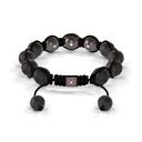 Shamballa Jewels Black Gold Diamond & Ceramic 10mm Bead Braided Bracelet D234701 #2