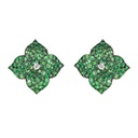 Piranesi Black Gold Fiore Large Flower Earrings - Tsavorite E4673-TSA/YG