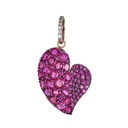 Piranesi Black Gold Wave Heart Large Pendant - Pink Sapphire P1450-DP