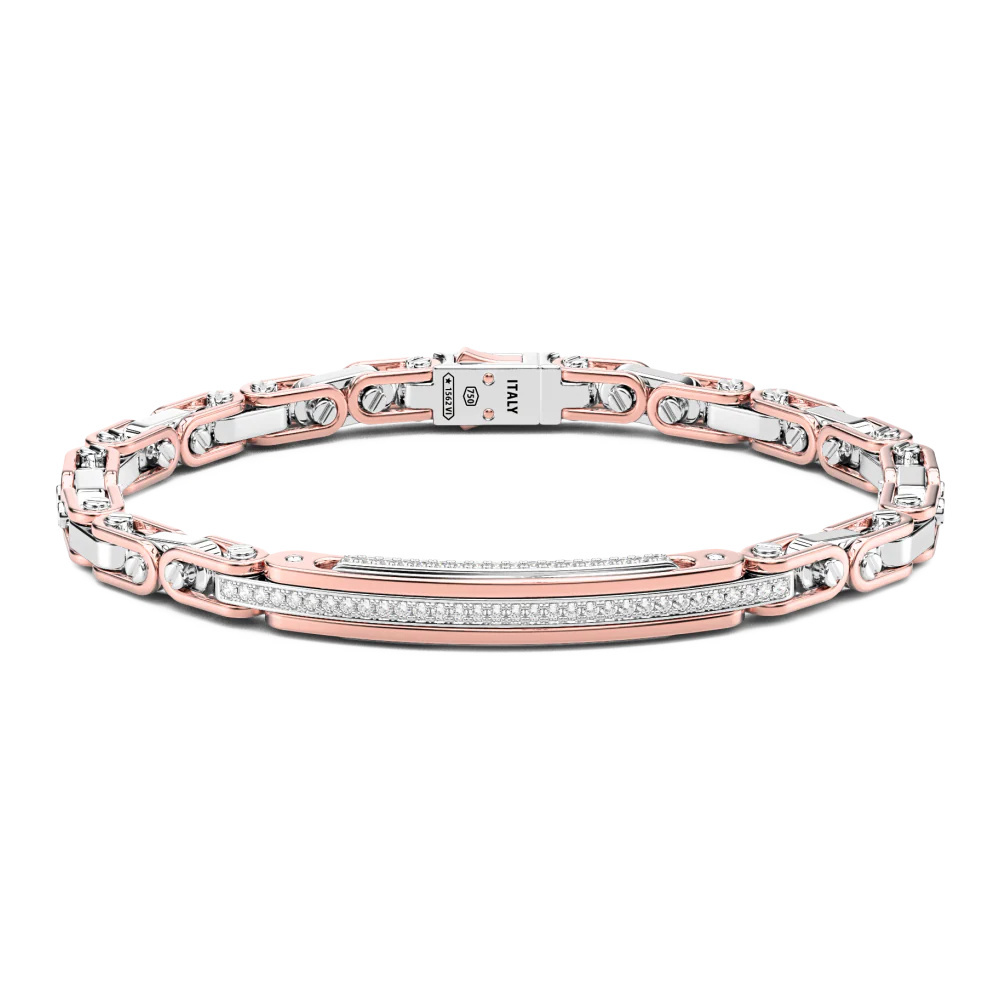 Zancan Bracciale Zancan In Oro 18Kt E Diamanti Con Targa Centrale EB868