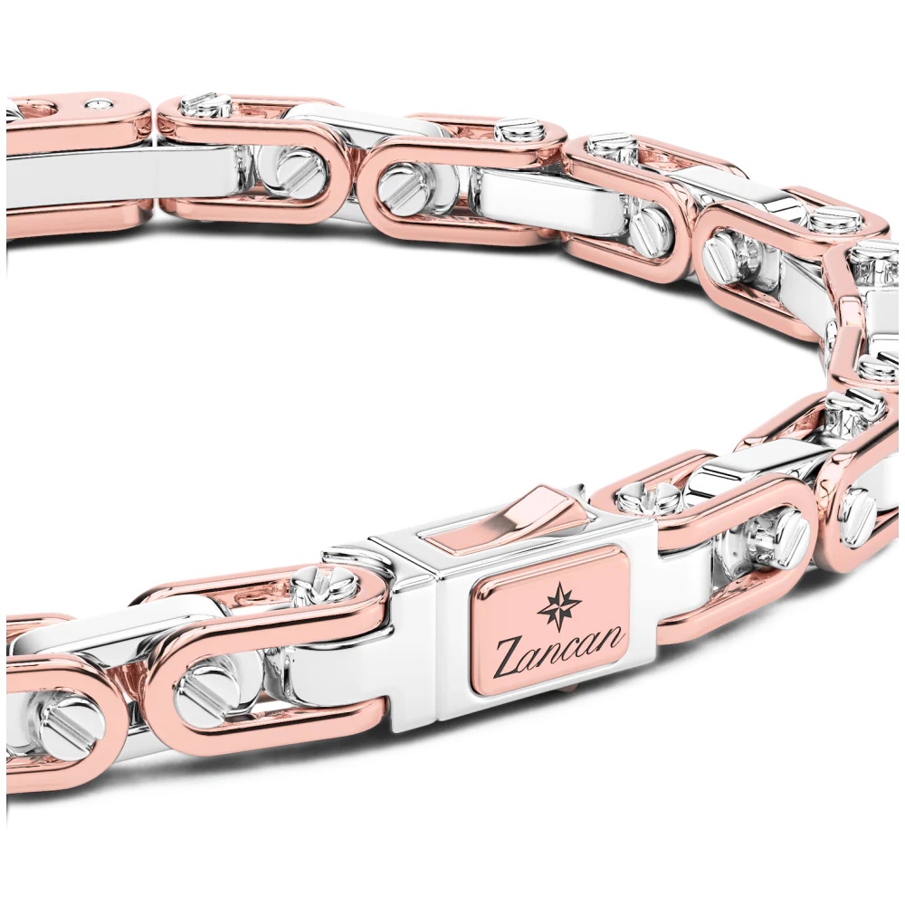 Zancan Bracciale Zancan In Oro 18Kt E Diamanti Con Targa Centrale EB868 #2