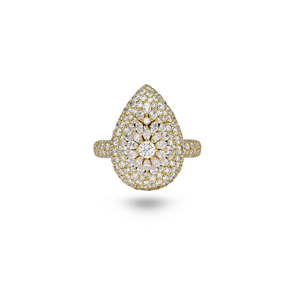 Marceline Daisy Pear-Shape Ring In Full Diamonds Daisy Pear-Shape Ring In Full Diamonds