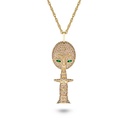 Marceline Double Sided Moon Goddess Necklace P008CYG-MR/CH012YG55
