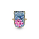 Marceline Eden Blue Sapphire Ring With Pink Sapphire And Diamond Flower Eden Blue Sapphire Ring With Pink Sapphire And Diamond Flower