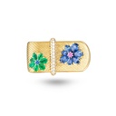 Marceline Eden Flinking Ring With Emerald, Blue And Pink Sapphire Flower Eden Flinking Ring With Emerald, Blue And Pink Sapphire Flower