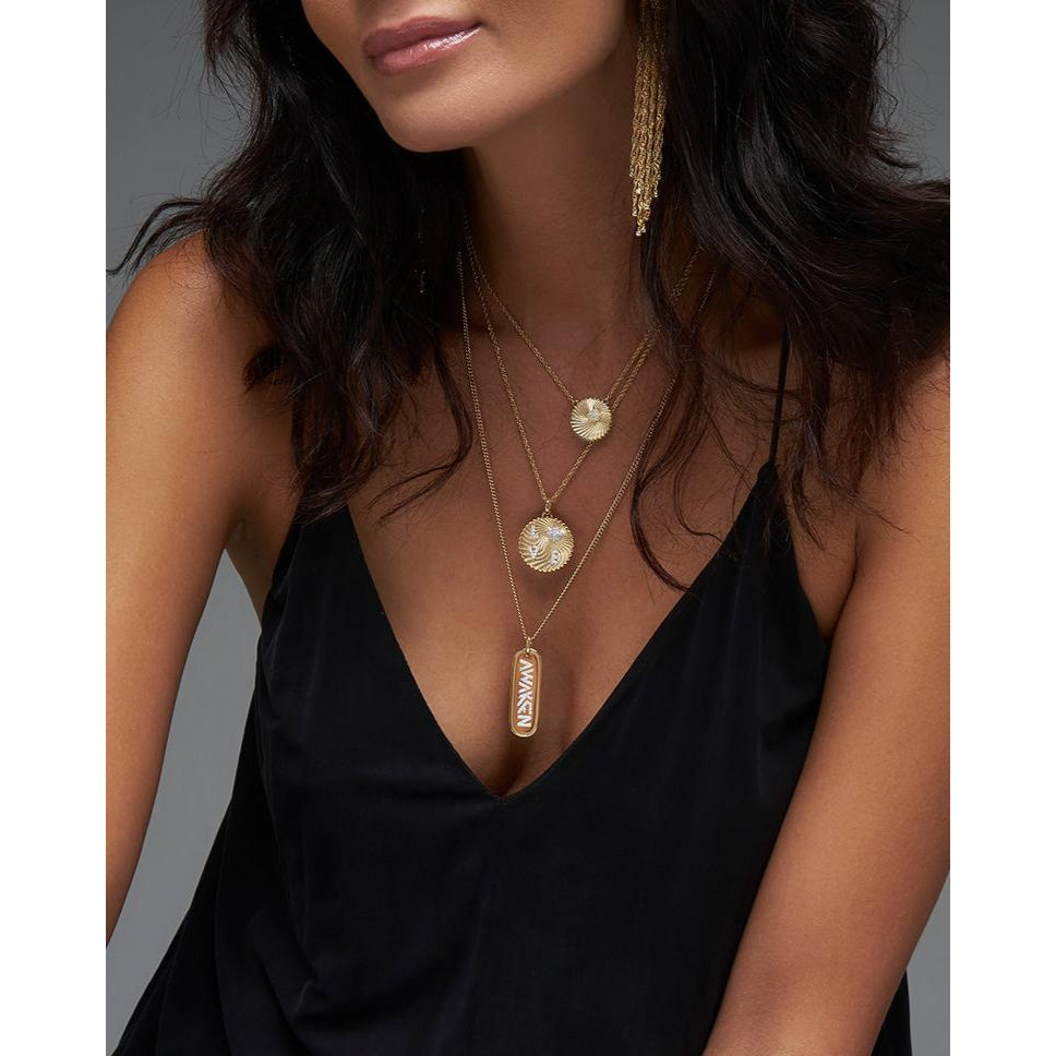 Marceline Love Frequency Full Diamond Necklace P046BYWG-MR/CH #2