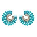 Piranesi Rose Gold Capri Flat Hoop - Turquoise E5128