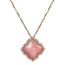 Piranesi Rose Gold Capri Flower Necklace - Pink Opal N6059-P