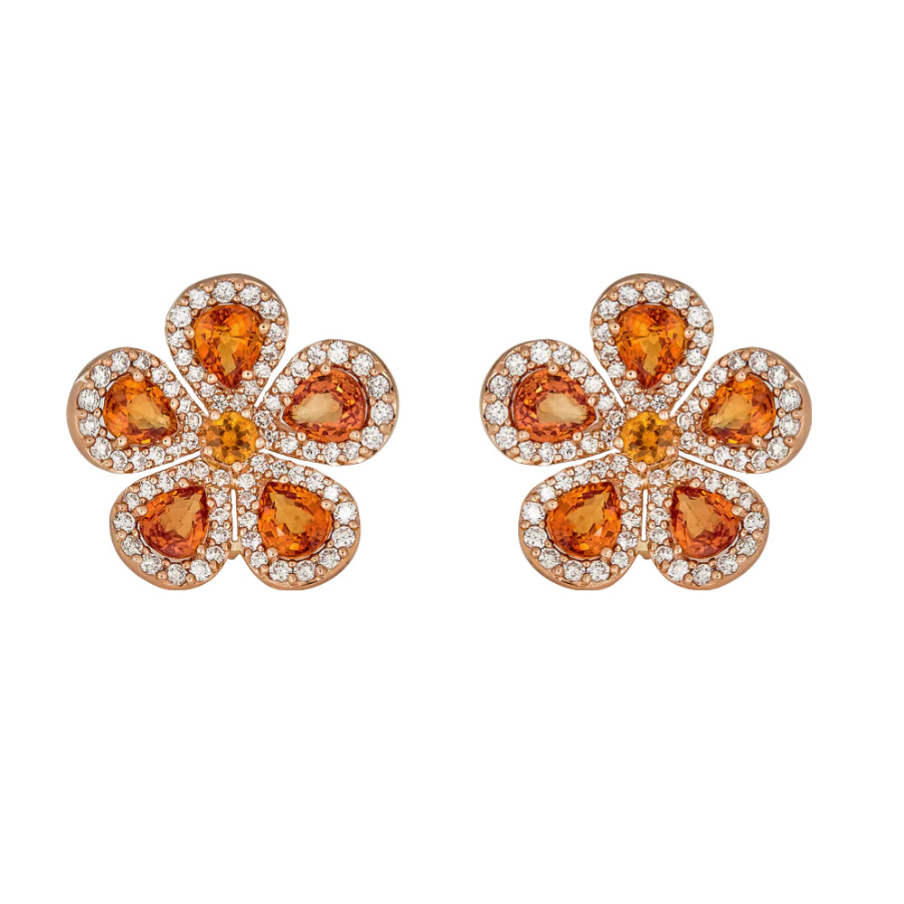 Piranesi Rose Gold Classic Flower Earrings E5045-OR