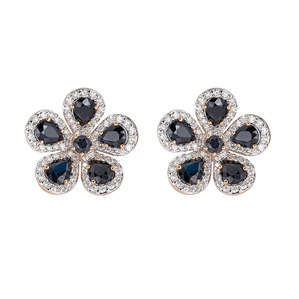 Piranesi Rose Gold Classic Flower Earrings E5045-BK
